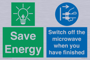 Save energy. Switch off the microwave when you have finished